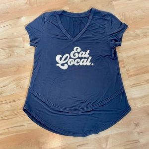 Latched Mama V-Neck Double layer Nursing Graphic Tee - Eat Local